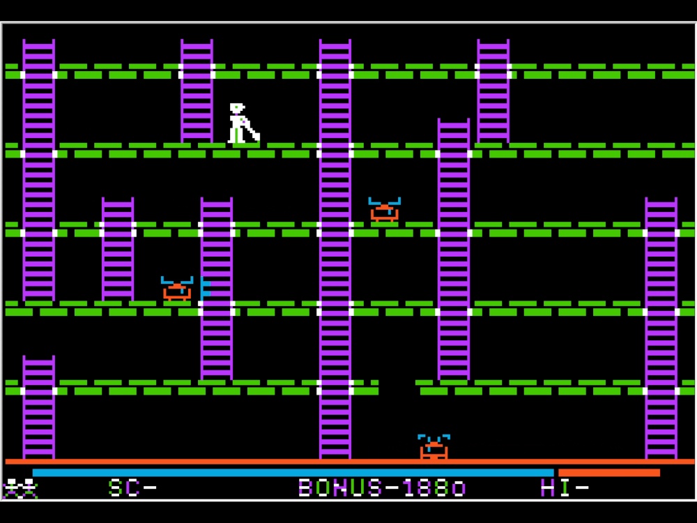 Gameplay of Apple Panic for Apple II